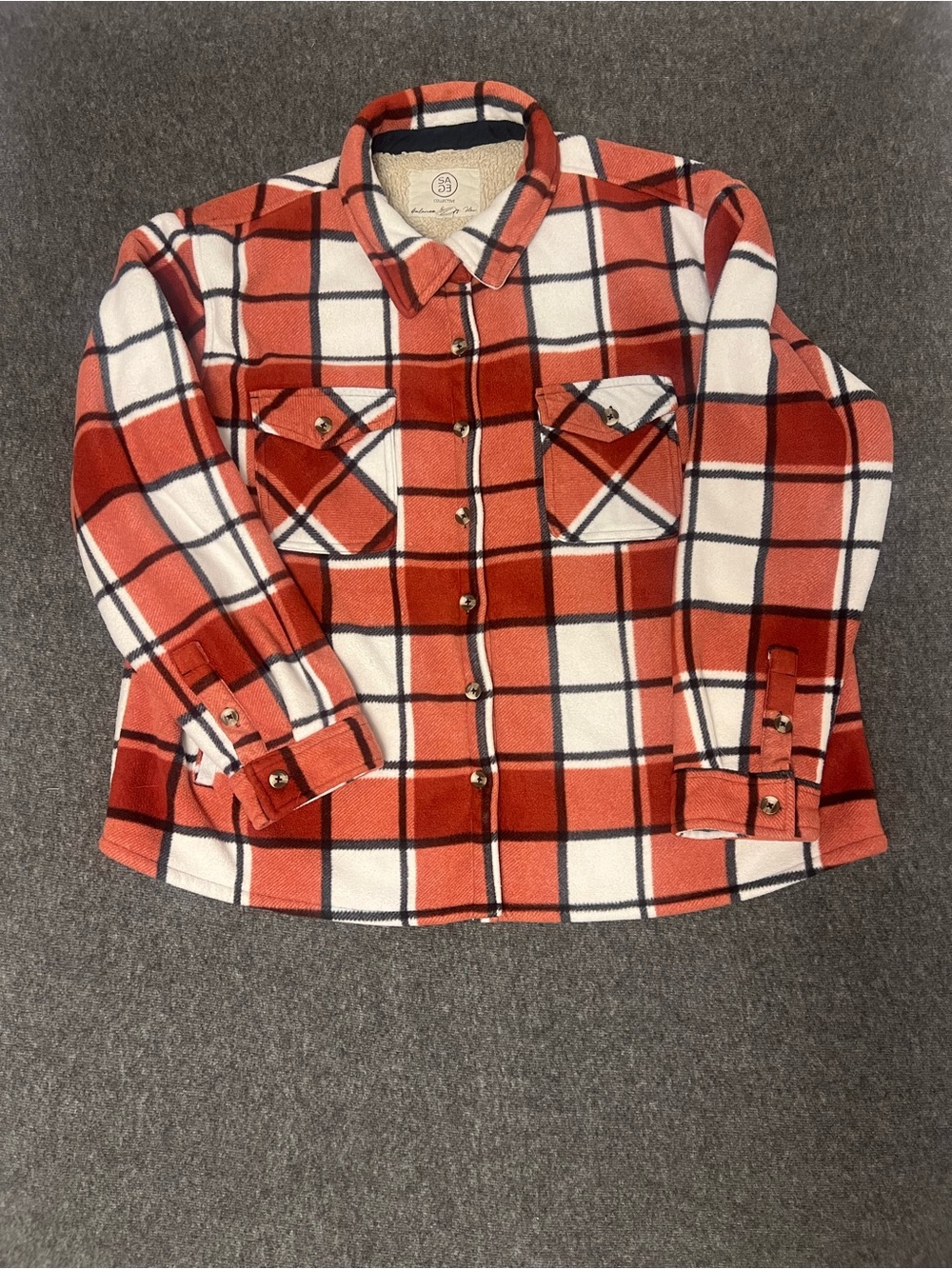 Sage Collective XXL Plaid Sherpa Lined Shacket Jacket